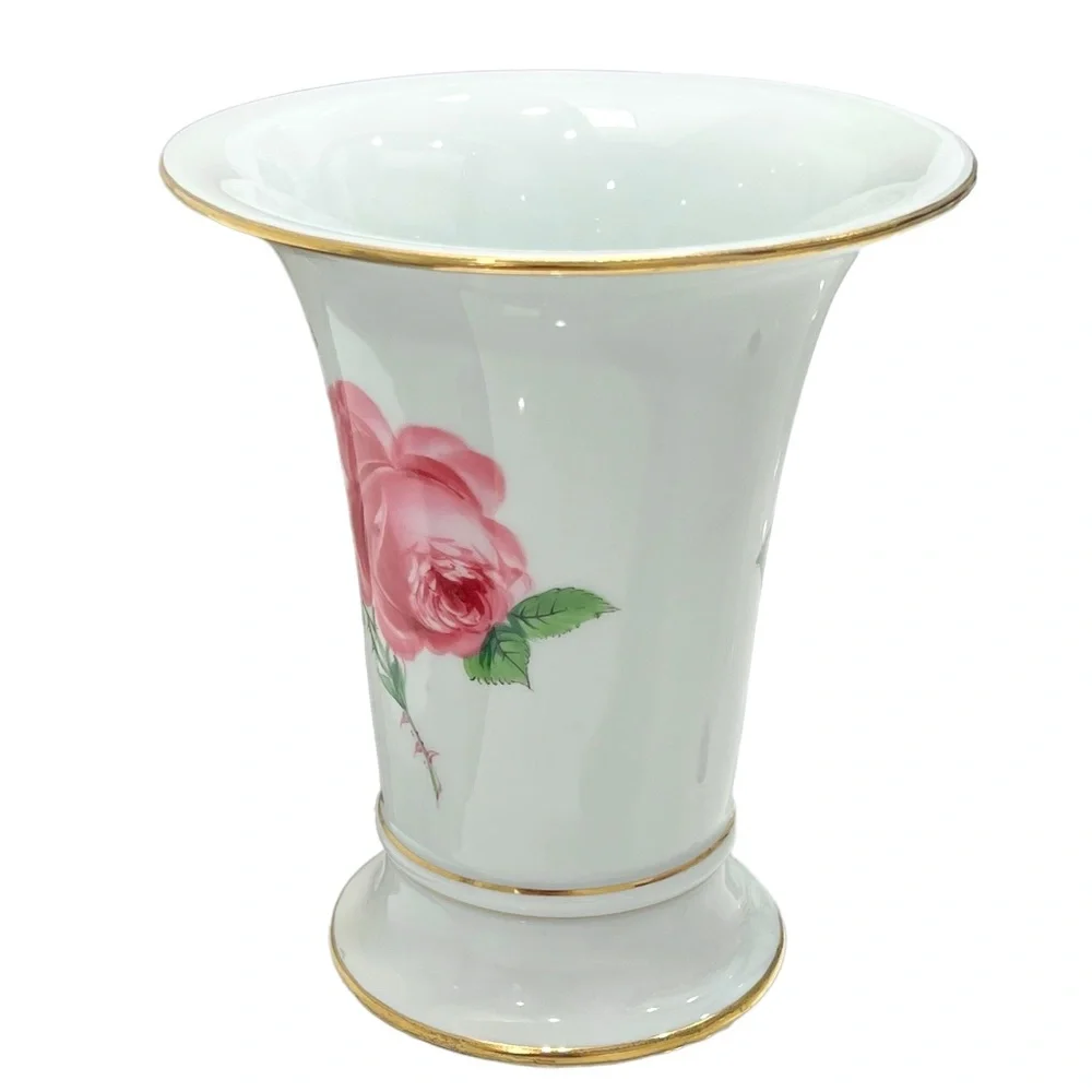 VINTAGE MEISSEN PORCELAIN ROSE VASE #Q22(6)